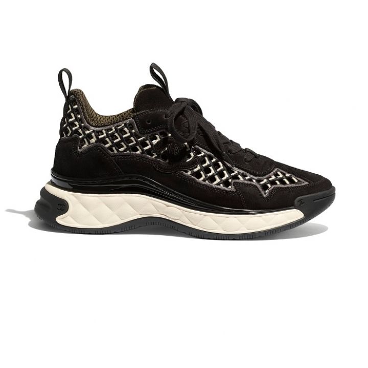 Chanel Suede Calfskin & Embroidery Black