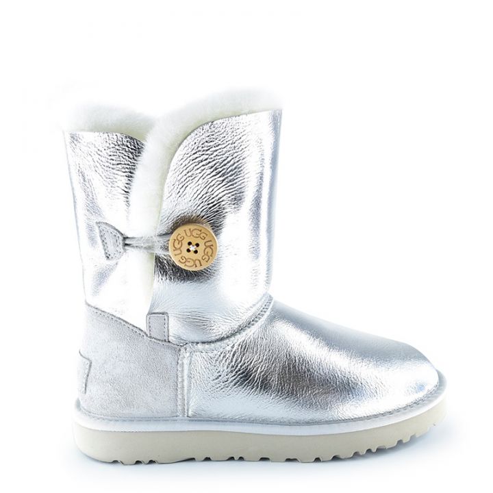 Женские угги Ugg Bailey Button Metallic Silver