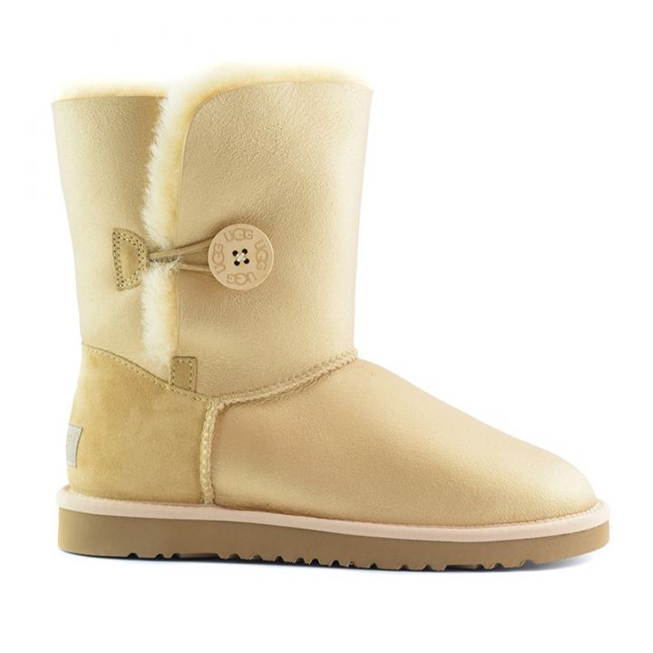 Женские угги Ugg Bailey Button Metallic Soft Gold