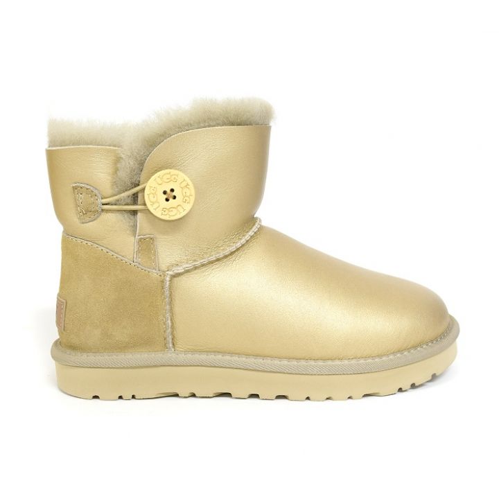 Женские угги Ugg Womens Bailey Button Mini Metallic Soft Gold