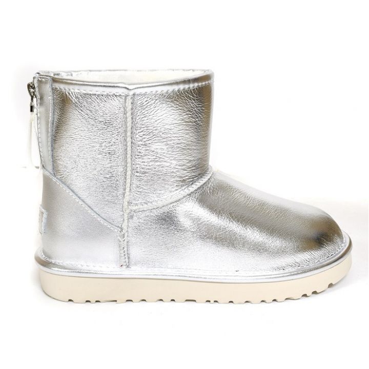 Classic Mini Logo Zip Shine Silver Metallic