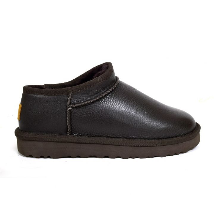 Женские тапочки Ugg Women Slipper Tasman Leather Chocolate