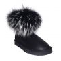 Женские угги Ugg Fox Fur Ultra Metallic Black