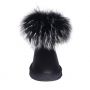 Женские угги Ugg Fox Fur Ultra Metallic Black