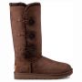 Женские угги Ugg Bailey Button Triplet II Chocolate 