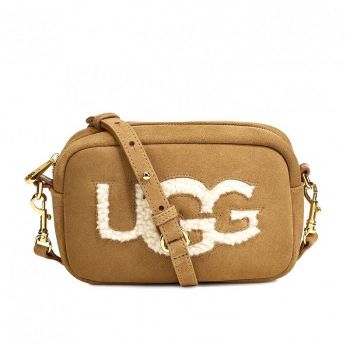 Женская сумка Ugg Janey Sheepskin Crossbody Chestnut