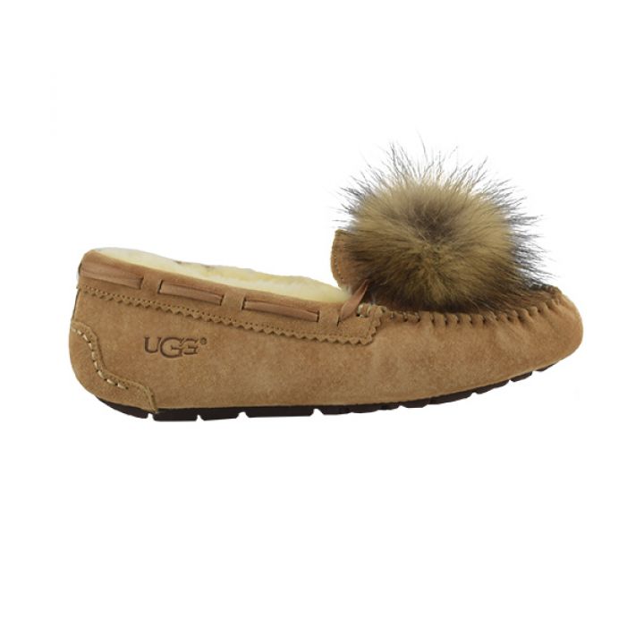 Женские мокасины Ugg Women's Dakota Pom Pom Chestnut