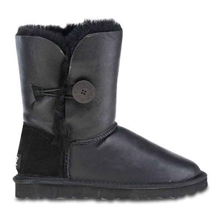 Детские угги Ugg Kids Bailey Button Metallic Black 