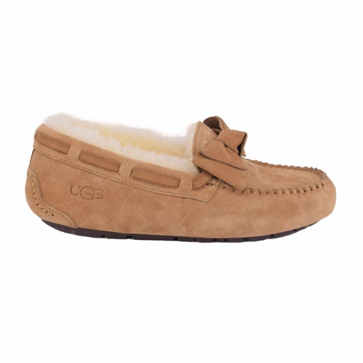 Женские мокасины Ugg Dakota Leather Bow Chestnut 