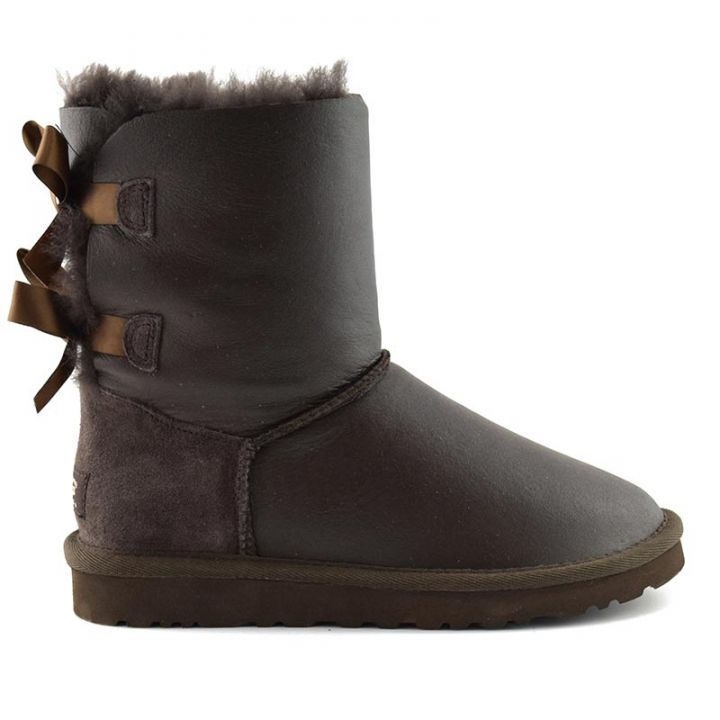Женские угги Ugg Bailey Bow Metallic Chocolate