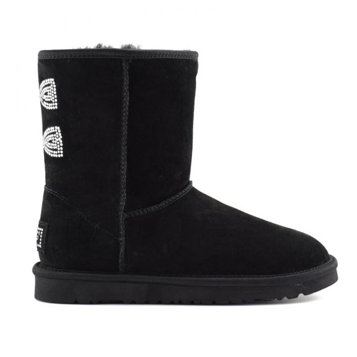 Женские угги Ugg Classic Short Crystal Bow Black