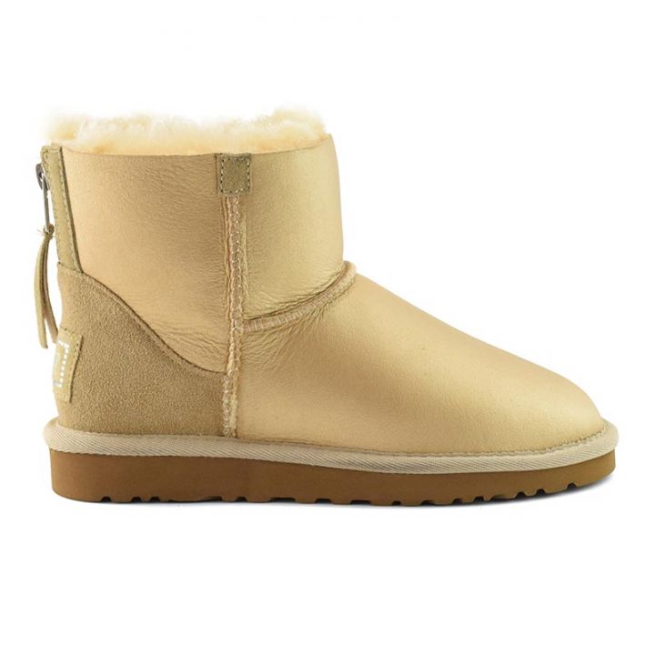 Женские угги Ugg ZIP Mini Soft Gold 