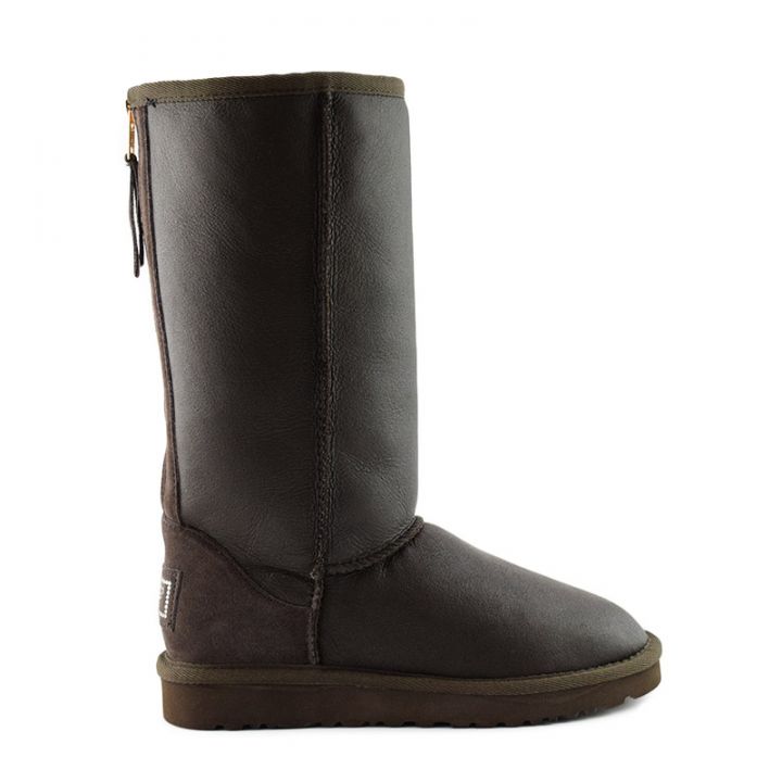 Женские угги Ugg Tall Zip Metallic Chocolate