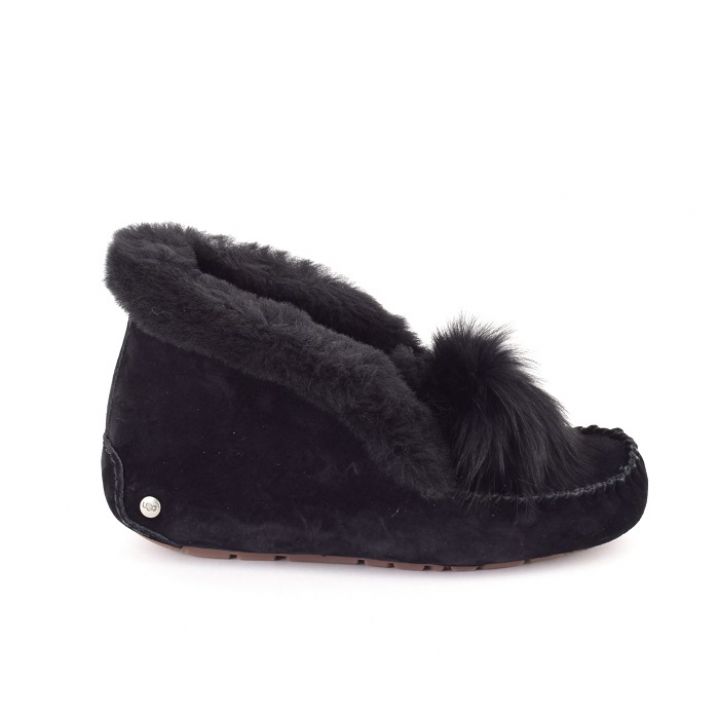 Женские мокасины Ugg Alena Pom-Pom Black