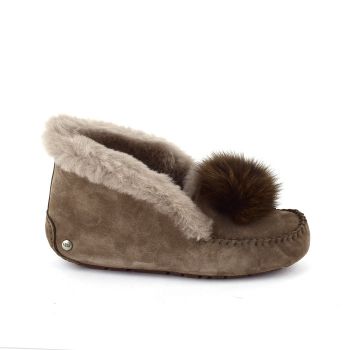 Женские мокасины Ugg Alena Pom-Pom Chocolate