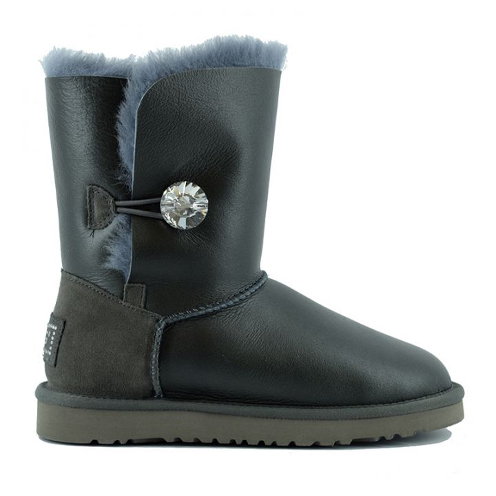 Женские угги Ugg Bailey Button Bling Metallic Grey