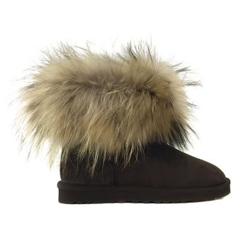Женские угги Ugg Fox Fur Chocolate