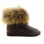 Женские угги Ugg Fox Fur Chocolate Metallic