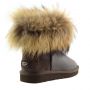 Женские угги Ugg Fox Fur Chocolate Metallic