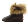 Женские угги Ugg Fox Fur Chocolate Metallic