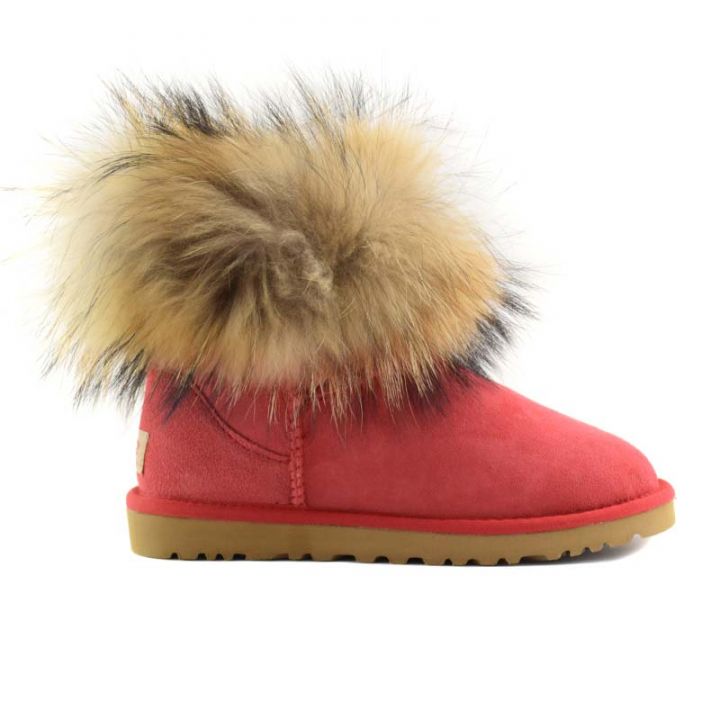 Женские угги Ugg Fox Fur Tomato