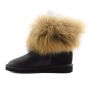 Женские угги Ugg Fox Fur Black Metallic