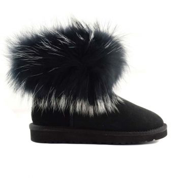 Женские угги Ugg Fox Fur Ultra Black