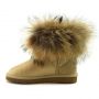 Женские угги Ugg Fox Fur Soft Gold Metallic