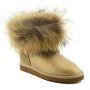 Женские угги Ugg Fox Fur Soft Gold Metallic