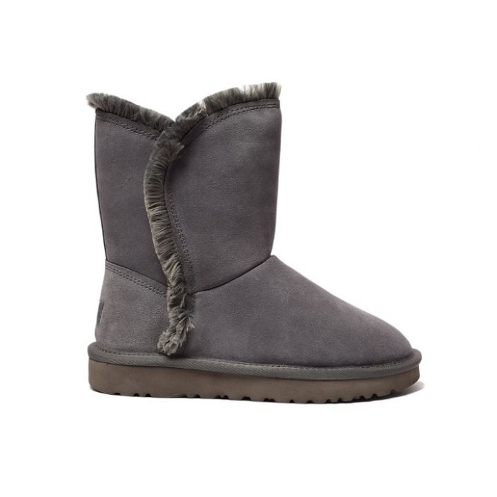 Женские угги Ugg Women's Classic Short Fluff High-Low Grey