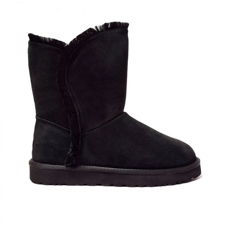 Женские угги Ugg Women's Classic Short Fluff High-Low Black