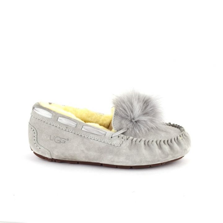 Женские мокасины Ugg Women's Dakota Pom Pom Grey Violet