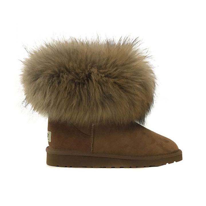 Женские угги Ugg Fox Fur Chestnut