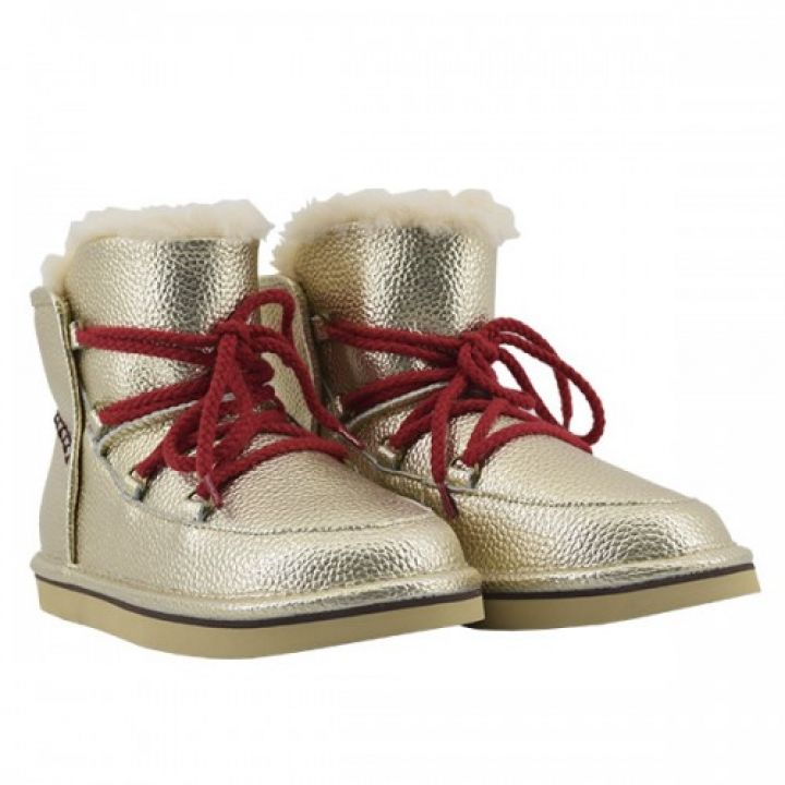 Женские угги Ugg Jimmy Choo Lodge Mini Leather Gold