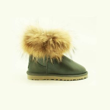 Женские угги Ugg Fox Fur Grey Metallic 