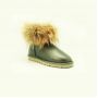 Женские угги Ugg Fox Fur Grey Metallic 