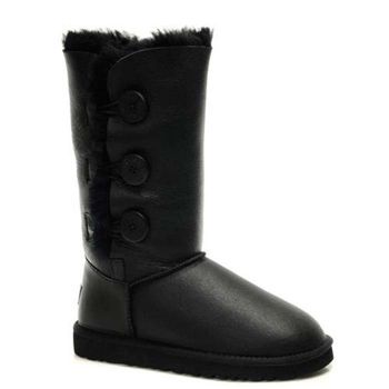 Женские угги Ugg Bailey Button Triplet Black Metallic